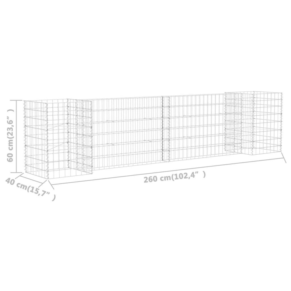 vidaXL Gabion Wall Gabion Retaining Wall Gabion Basket Cage Galvanized Steel