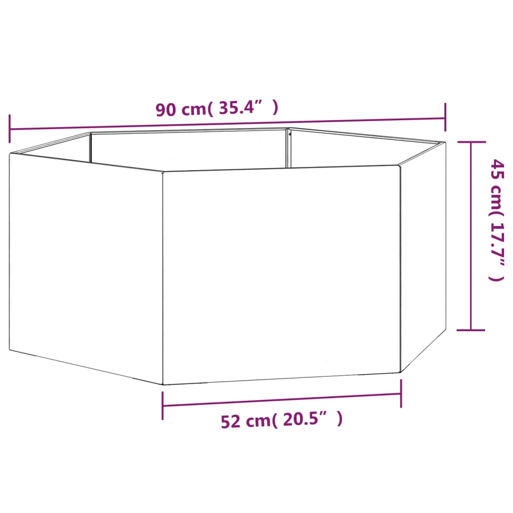 vidaXL Planter Stand Outdoor Garden Raised Bed Flower Box Rusty Corten Steel