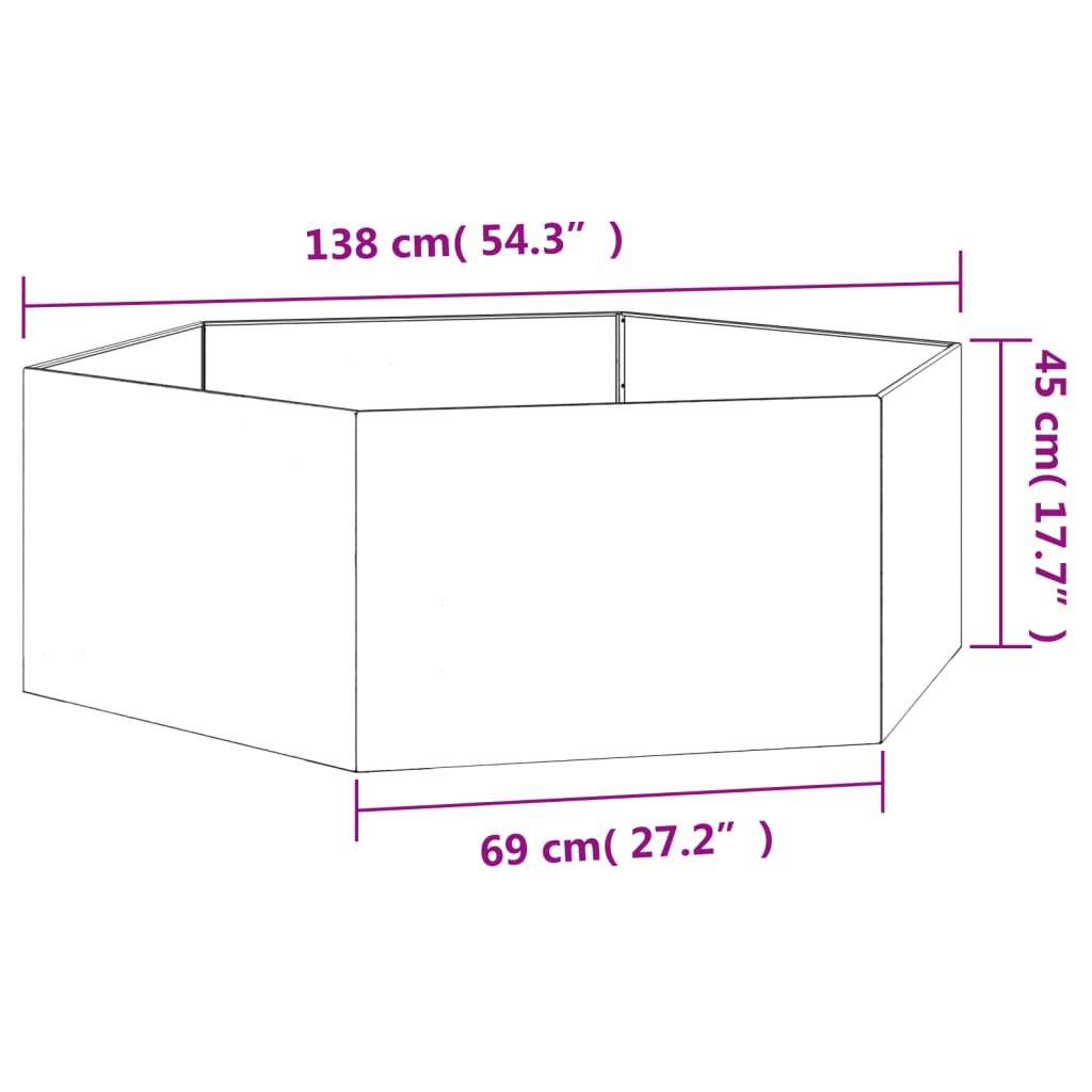 vidaXL Planter Stand Outdoor Garden Raised Bed Flower Box Rusty Corten Steel
